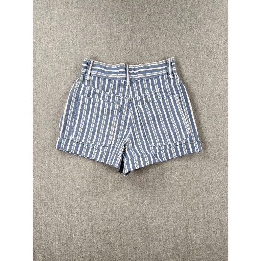 BDG Urban Outfitters Striped High Waisted Denim Shorts Blue White Size 4 - Picture 8 of 8